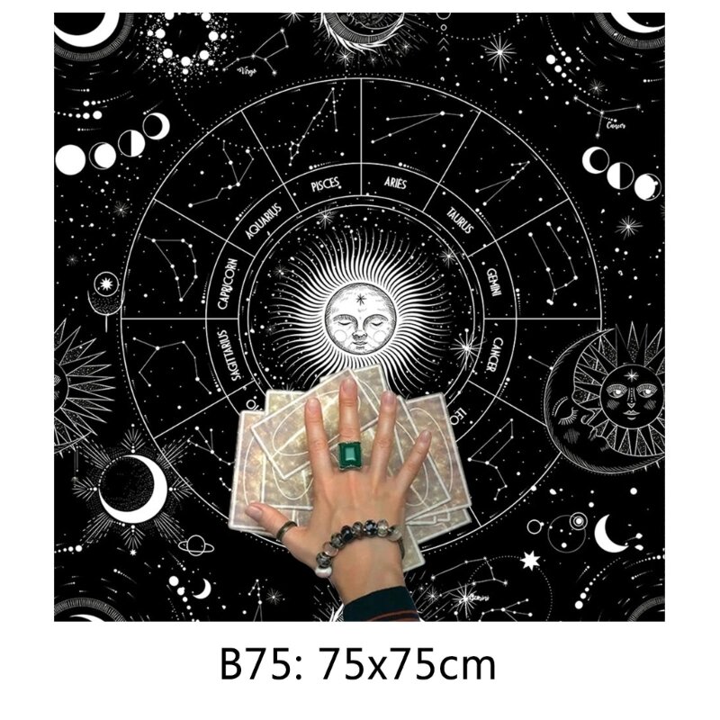 Mantel de cartas de Tarot, tapiz de divinaciones de 12 Constelaciones, suministros de brujería
