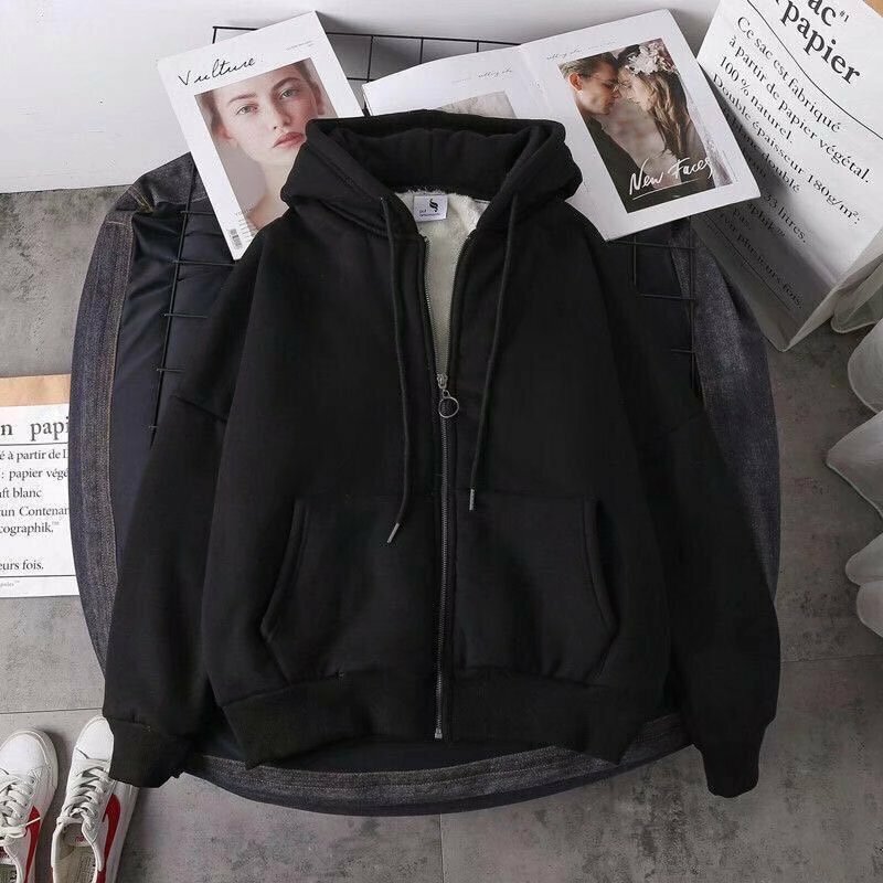 hooded 2024 warm Fleece Men's Hoodie Winter Thick Sweatshirts Casual Hooded Cardigan Fashion Bomber Fur Jackets Zipper clothing