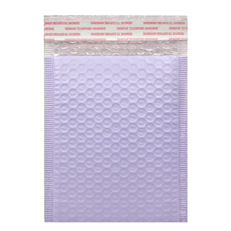 Sobres acolchados de polietileno de 10 piezas, sobres de burbujas morados claros a prueba de golpes, suministros de embalaje para joyería, bolsas de burbujas autosellantes