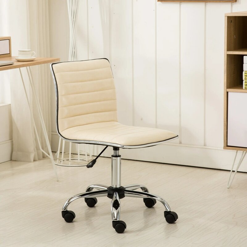Chaise de bureau réglable Fremo DNomel, beige, élévateur d'air pour un confort et un soutien améliorés