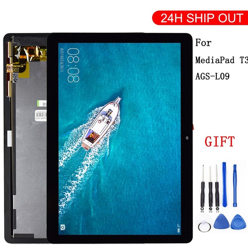 Baru untuk Huawei Mediapad MediaPad T3 10 AGS-L03 AGS-L09 AGS-W09 T3 LCD tampilan layar sentuh rakitan digitizer