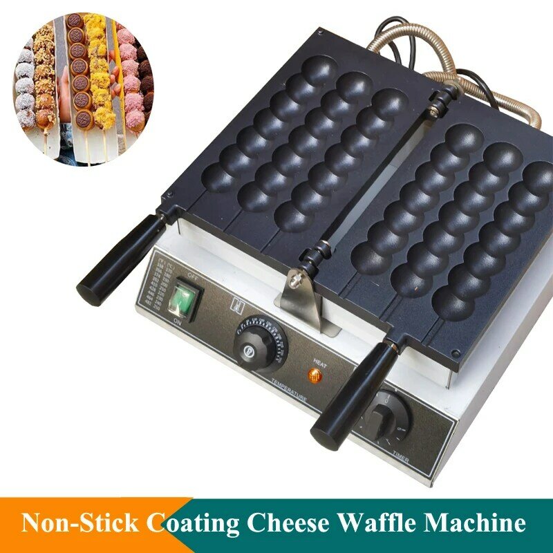 Fabricante de bolas de waffle elétrico para ovo de codorna, Forma de bola de bolha antiaderente, 3 cordas, 7 furos, 110 V, 220V, comercial, venda quente