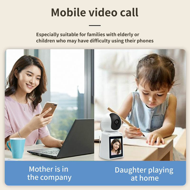 Intelligent WiFi Video Call Camera 2.8 inch IPS Screen FHD1080P Two Way Audio Video Call; Voice Assistant&Pushbutton Call