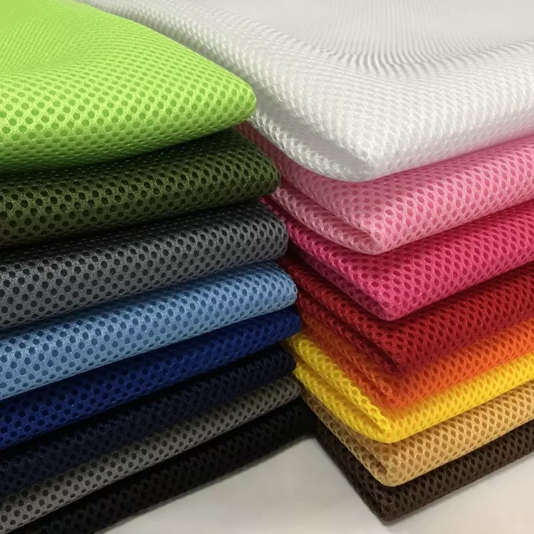 Sandwich Mesh Fabric 3D By The Meter for Car Seat Shoes Decorative Diy Sewing Fluffy Breathable Cloth Plain Soft Black Polyester