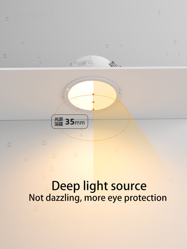 BRGT Led Downlight Waterproof IP54 Ceiling Lamp Recessed Bathroom Spot Lights White Black Anti Glare 110V 220V 75mm Lighting