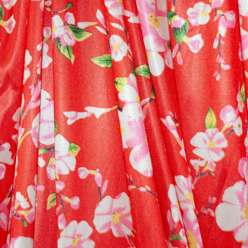Błyszcząca damska satynowa sukienka bez rękawów z kwiatowym nadrukiem luźna koronka sukienka Maxi Plus rozmiar szlafrok do spania