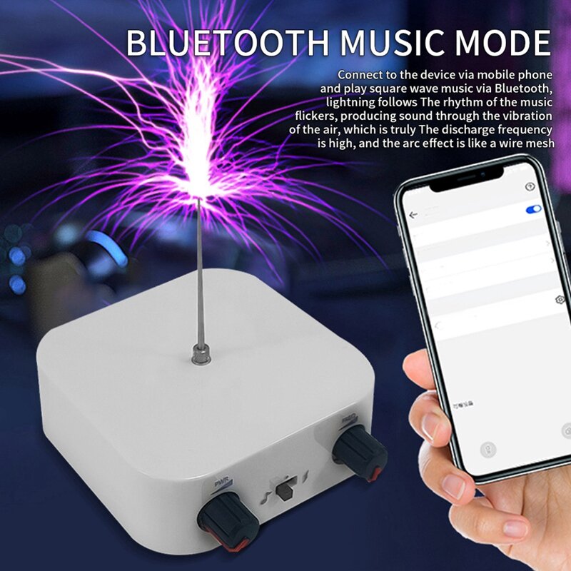 Música Bluetooth para Tesla Coil Arc, Alto-falante Plasma, Transmissão sem fio, Touchable com EU Plug, durável, fácil instalação