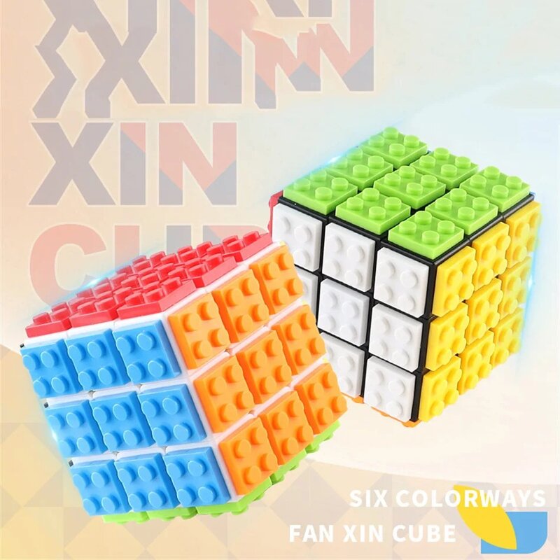 FanXin-Cubo mágico clásico para niños, serie DIY, 3x3x3, bloques de construcción educativos, juguete para niños, regalo