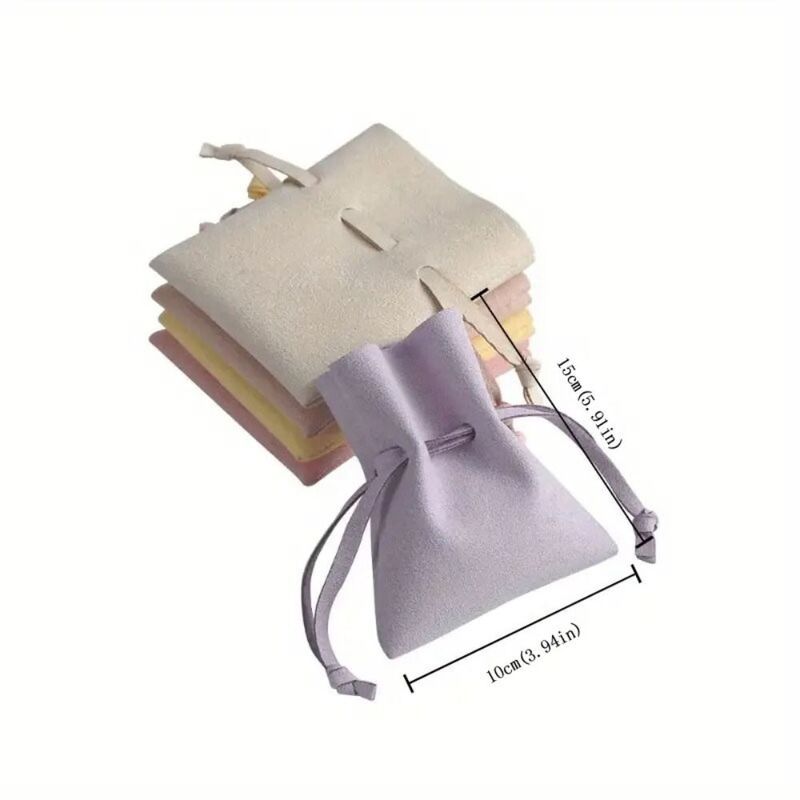 Avvolgimento Macaron Color Storage Bag coulisse orecchini antipolvere collana borsa per imballaggio organizzazione di stoccaggio tinta unita