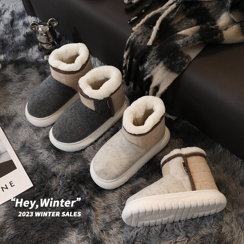 รองเท้าแตะผ้าฝ้ายสำหรับผู้ชาย, รองเท้าบูตลุยหิมะให้ความอบอุ่นในฤดูหนาว