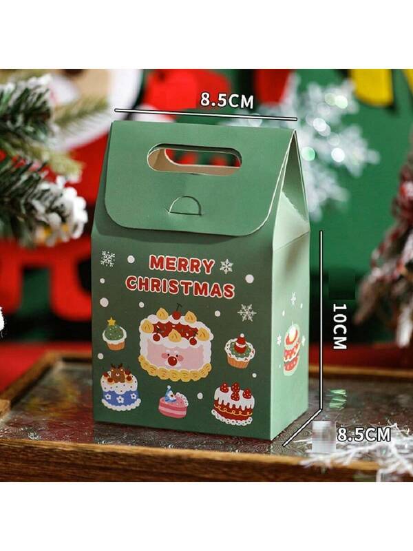 6 szt./zestaw pudełko na prezent świąteczny papierowe torby na prezenty wesołych świąteczne opakowania torebek przyjęcia upominki pudełka ciasteczek worek na cukierki