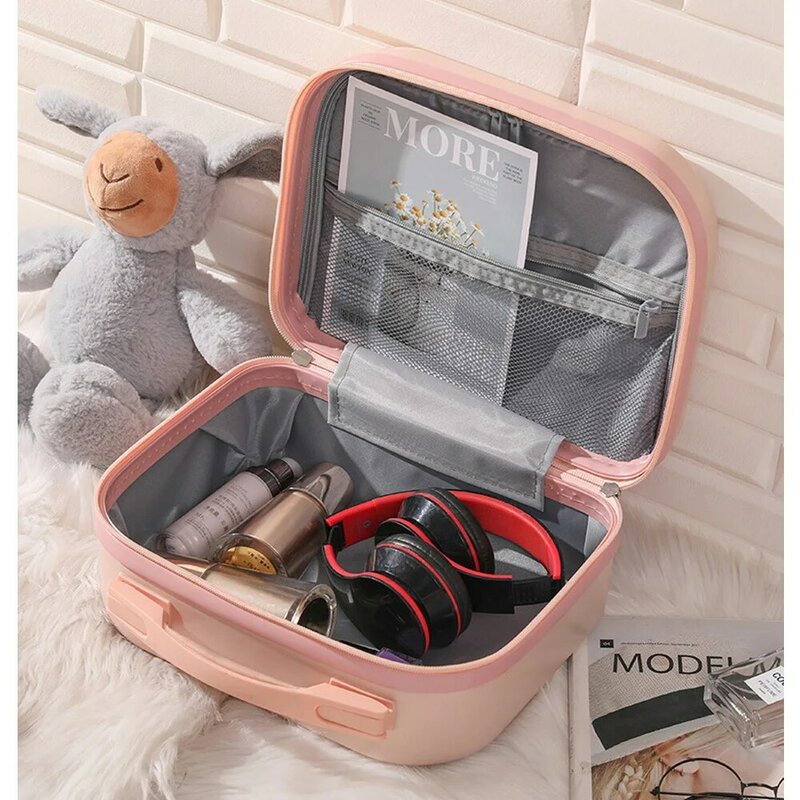 Sac à cosmétiques de 14 pouces, petite valise de voyage pour femmes, bagage à compression, taille: 30, 15, 5, 23cm