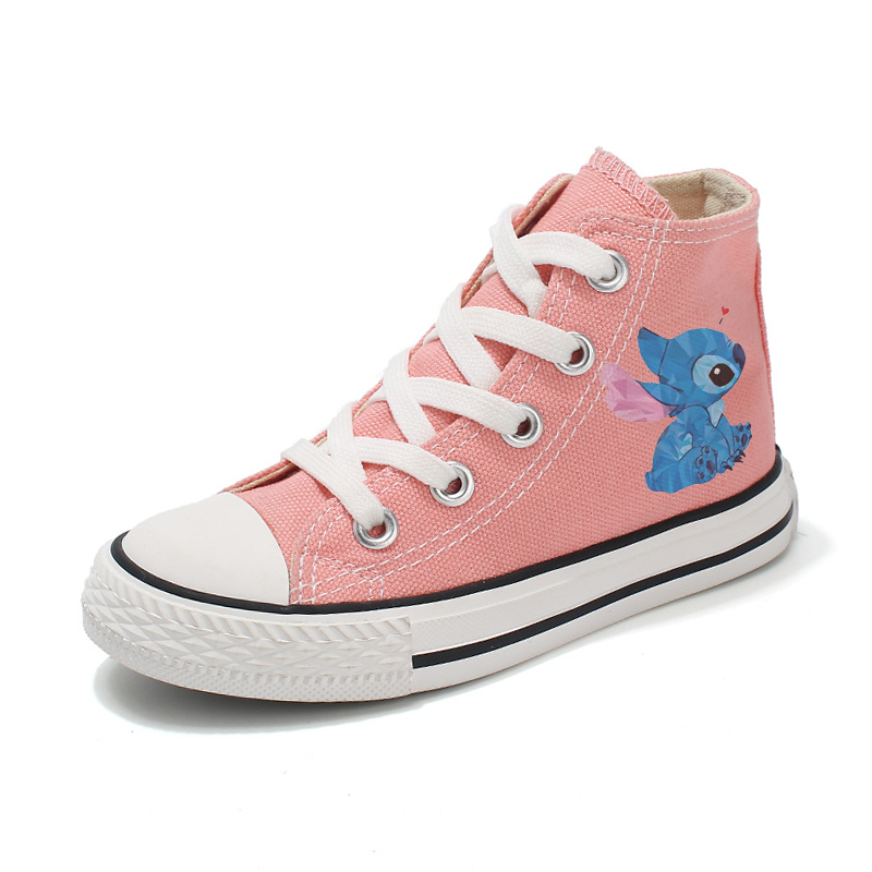 แฟชั่น Lilo Stitch DSN เด็กเล็กเด็กผู้หญิงเด็กชายผ้าใบรองเท้าผ้าใบลำลองการ์ตูนกีฬารองเท้าลายพิมพ์สำหรับเด็กรองเท้าเทนนิส