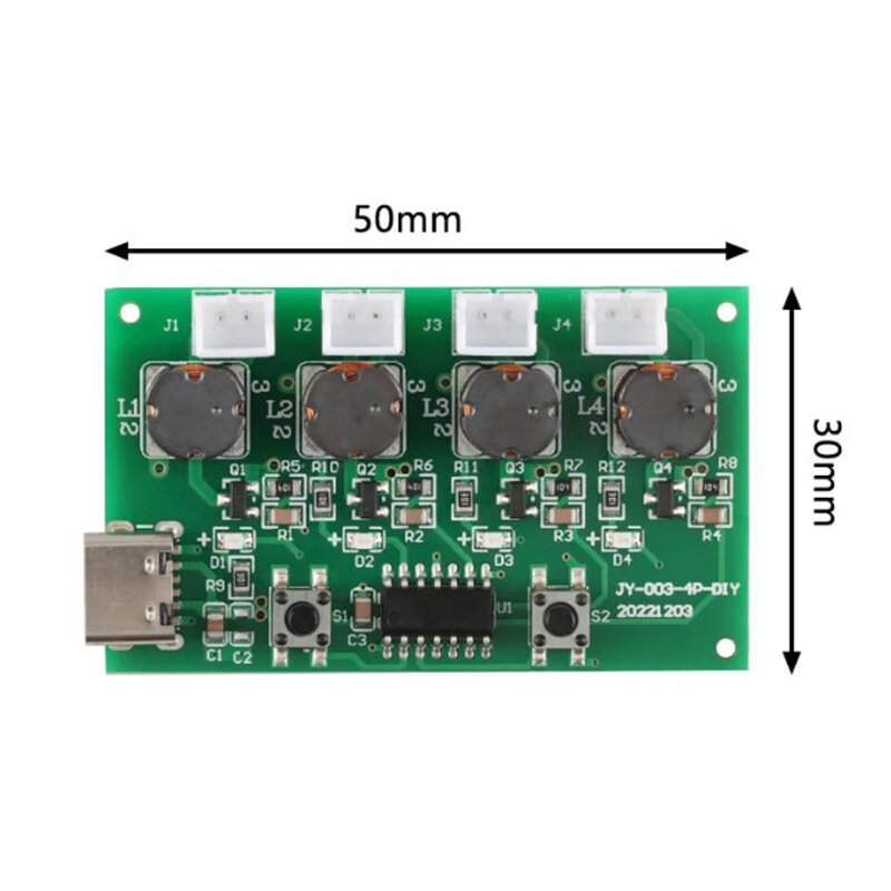 Type-C USB Mini Humidifier Module 4 Channel Mist Maker and Driver Circuit Board Fogger Atomizer Oscillating Ultrasonic