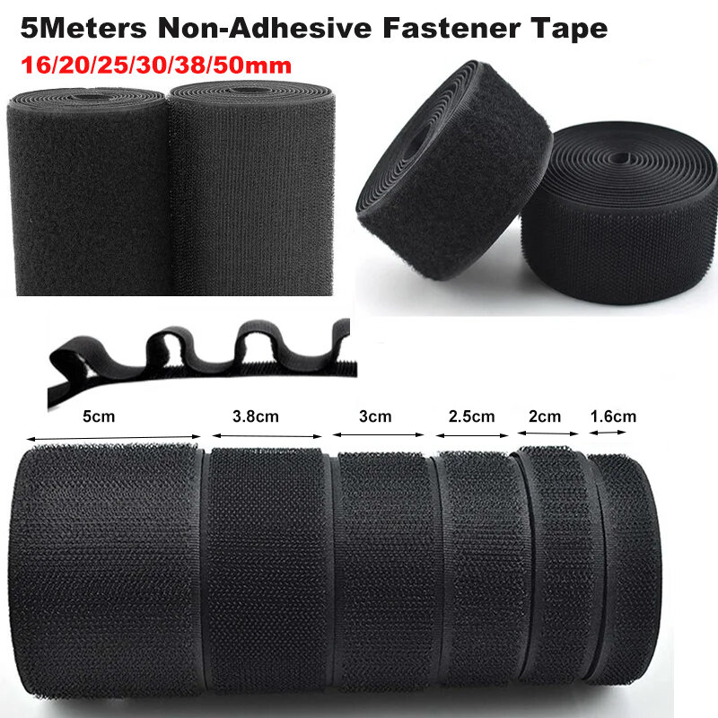 5 Meters/partij 16-100Mm Zwart Wit Niet-klevende Sluiting Tape Haak En Lus Tape Geen Lijm Diy naaien Accessoires Magic Tape