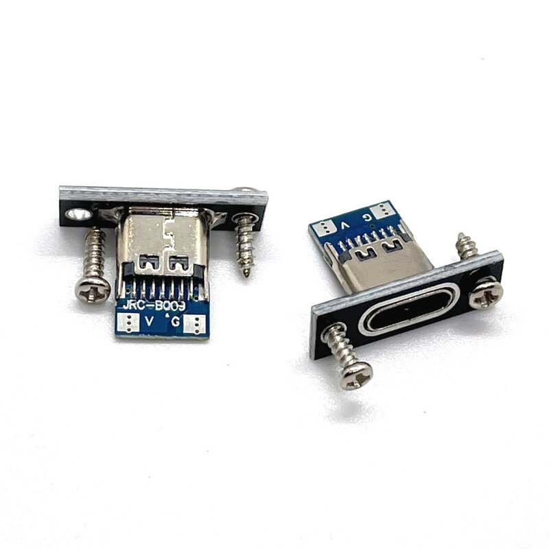 Conector USB tipo C impermeable, 2 pines, 4 pines, línea de unión de soldadura, conector hembra, puerto de carga