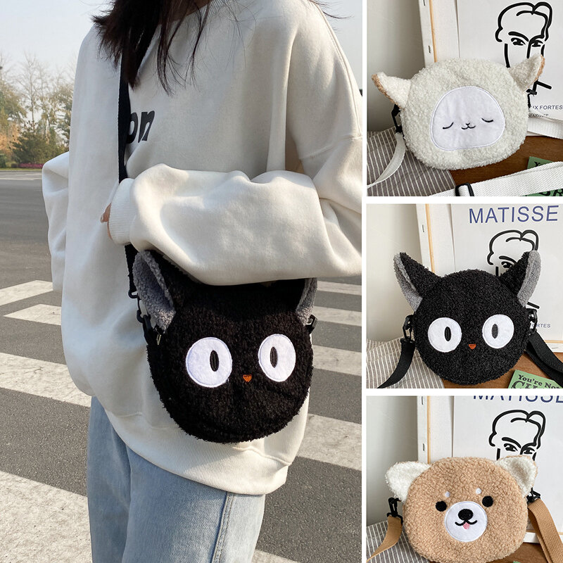 Japanese Style Kawaii Bag Women Cartoon Plush Shoulder Bag for Women New Crossbody Bag Small Phone Purse Bolsa Feminina