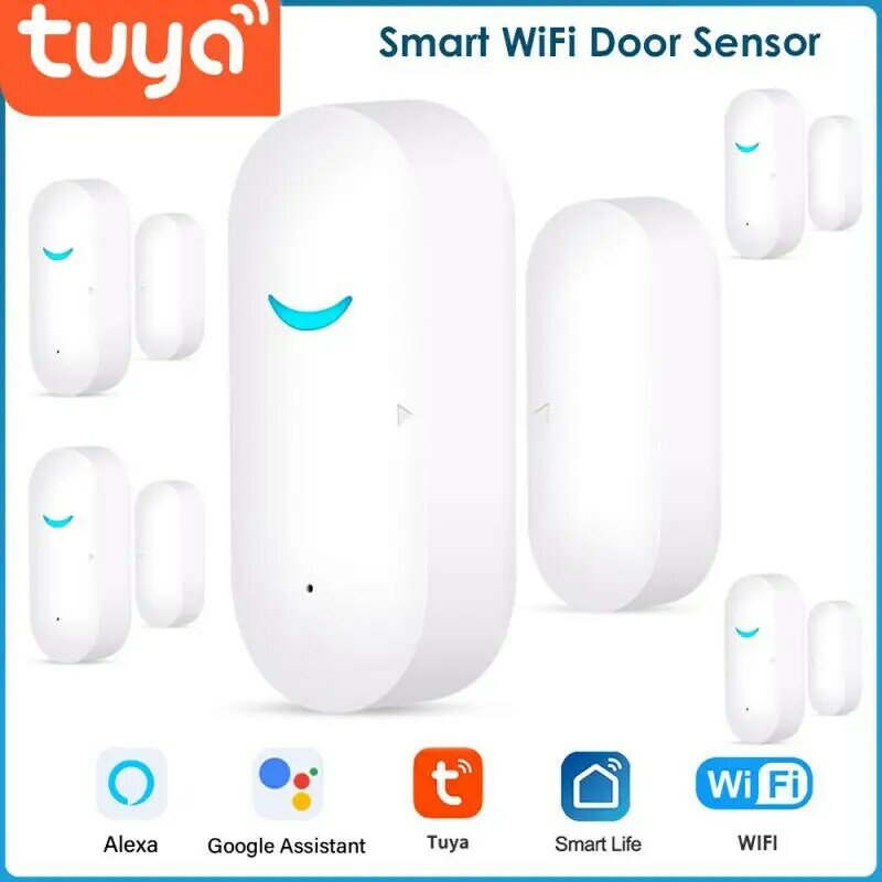 Умная Бытовая Дверь Tuya с Alexa Google Home, детекторы открытия/закрытия, Wi-Fi, домашняя сигнализация, безопасность Domotica