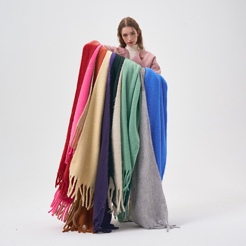 Syal merek mewah syal kasmir musim dingin wanita syal besar membungkus Pashmina selimut desainer selendang syal wanita syal Bufandas