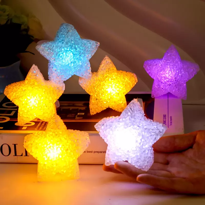 Battery Powered Glowing Star Night Light, Handheld Table Lamp, Kids Gifts Brinquedos, Xmas e New Year Party Decoration Supplies, 3 Pcs, 1Pc
