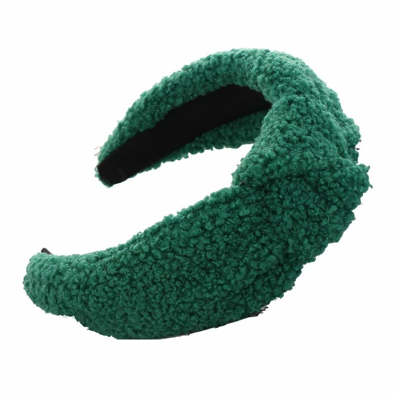 Women Girls Winter Thicken Plush Headband Solid Color for Cross Twist Bowknot Wide H Hoop Washing Face Makeup Styling