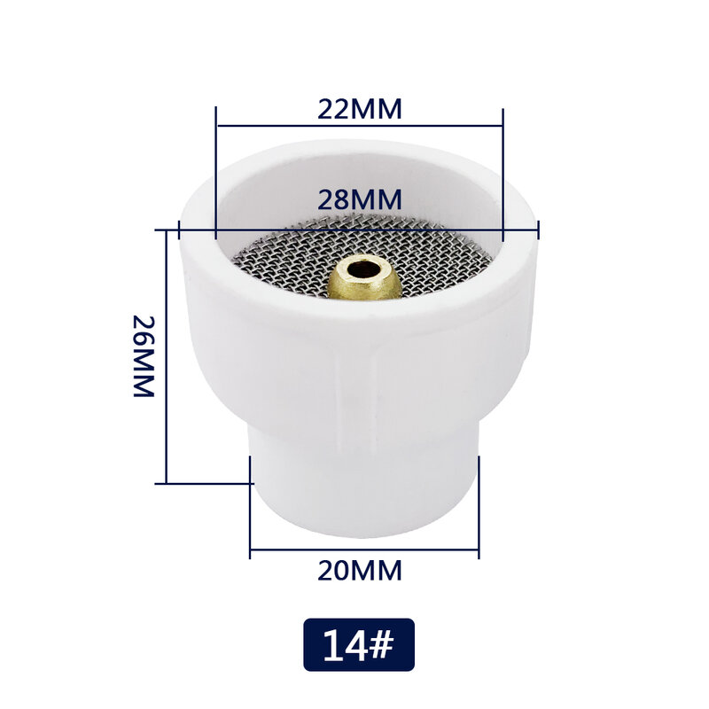 Nozzle Alumina Cup For WP9/20/17/18/26 Tig Welding Torch #14 Ceramic White TIG Welding Cup