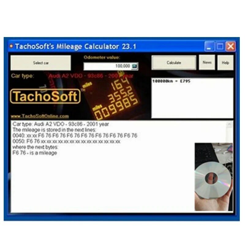 2022 Hot Koop Tachosoft Mijlencalculator 23.1 Met Licentie Gebarsten-Volledige Versie Ondersteuning Vele Automerken Auto Reparatie Software