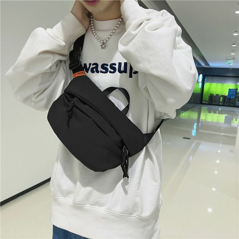 Nylon Men's Chest Bag Simple Stylish Leisure Sports Backpack Breathable Durable Sports Shoulder Bag Unisex