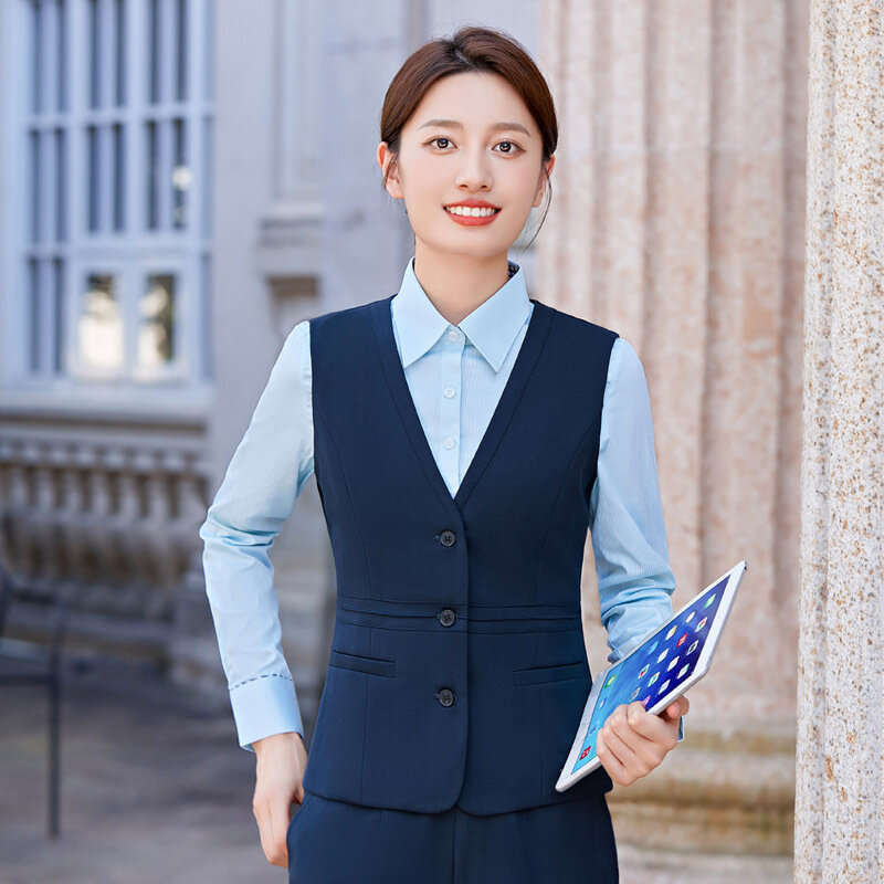 2022 New Postal Savings Bank Blue Women's Shirt Postal Work Clothes Postal Storage Shirt Long Short Sleeve Workwear Women