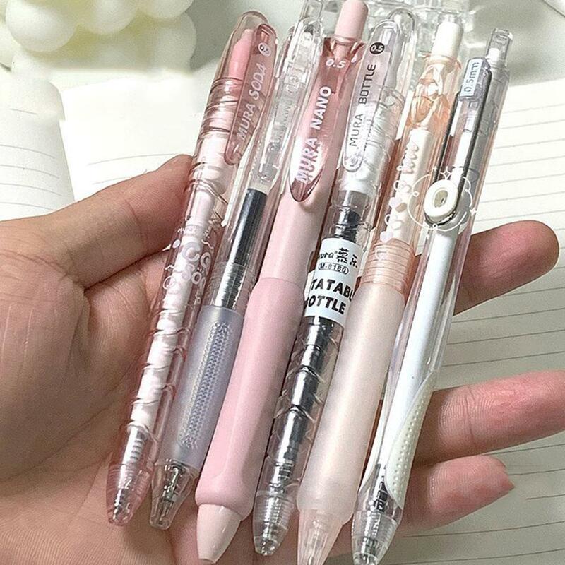 6pcs Korean Fashion Gel Pen Simplicity Transparent Stationery Pen Pen Writing To School Scrapbook Gel Supplies Back Visiabl D2W9