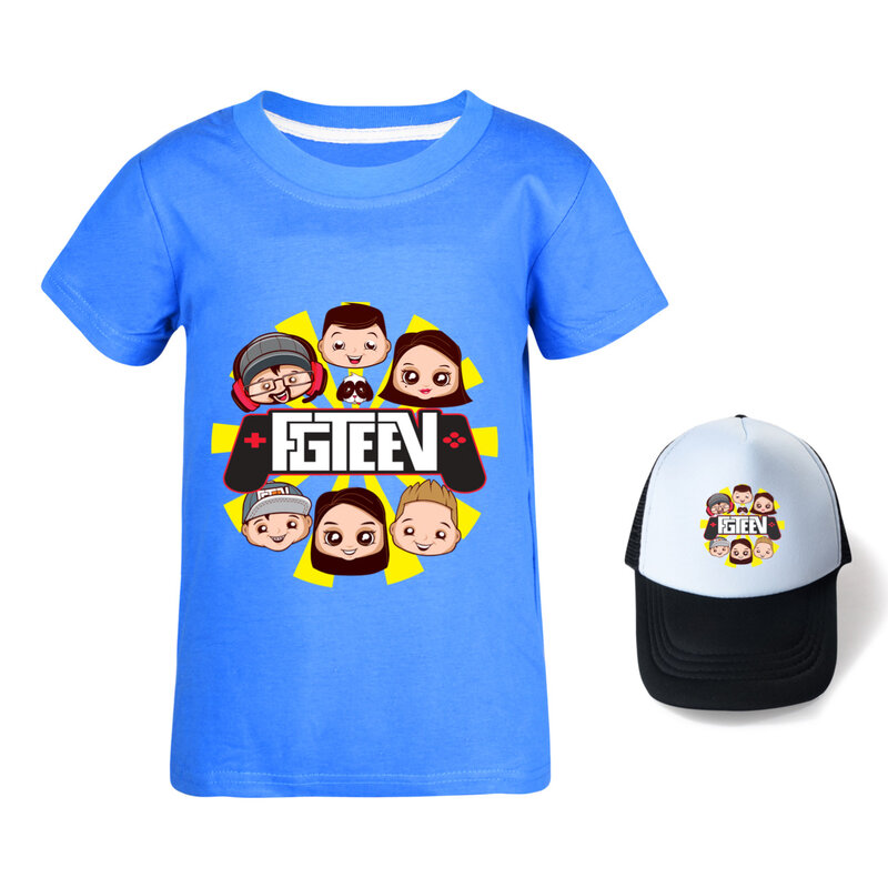 Kaus kartun FGTEEN pakaian jalanan anak perempuan pakaian musim panas anak-anak Fgteev permainan keluarga Hip Hop pakaian jalanan kaus bayi laki-laki