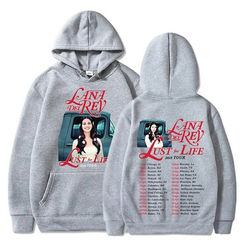 Sudadera con capucha de la cantante Lana Del Rey Lust for Life para hombre y mujer, jersey de manga larga Simple, sudadera grande de tendencia urbana, nueva moda
