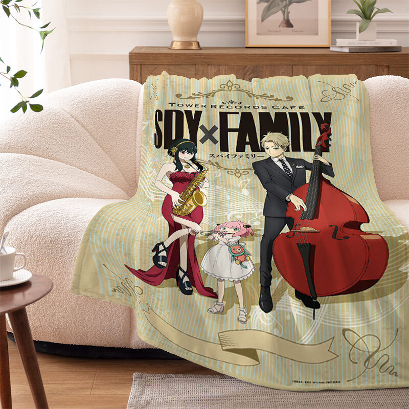 Anime Beddeken Bank S-Spy × Familie Digitale Print Warme Winter Fleece Camping Dutje Flanellen Zachte Dekens Microvezel Beddengoed