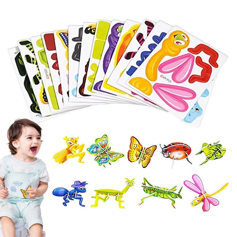 3D Paper Puzzles For Kids Set Of 25 Educational 3D Puzzles With Colorful Pictures Paper Arts Puzzles In Bright Colors For School