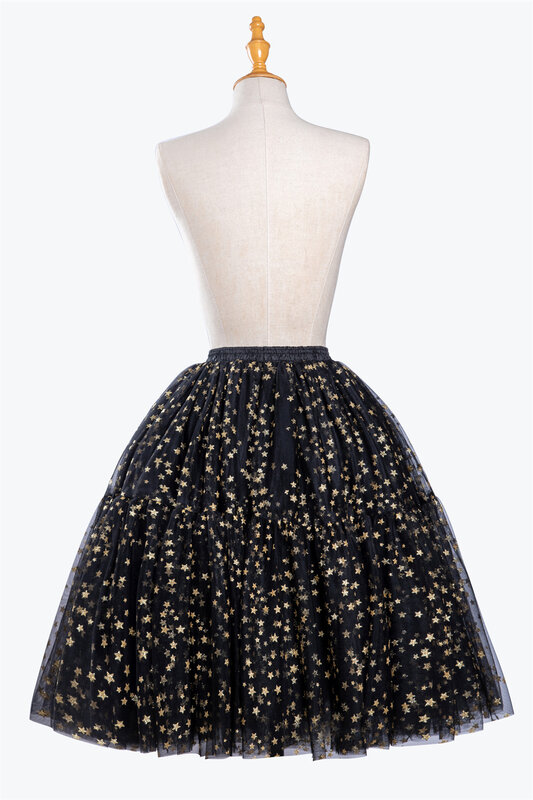 Faldas de tutú de tul multicapa para mujer, Falda Midi de cintura alta para danza del vientre, accesorios nupciales, color negro, 2023