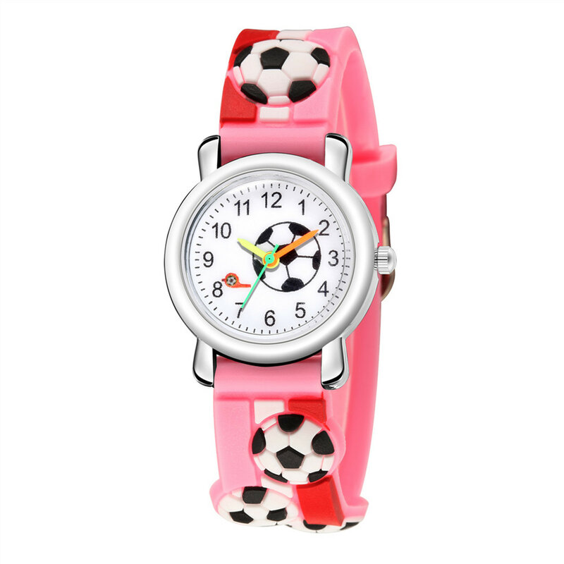 Cartoon Football Pattern Sports Watch para crianças, relógios de pulso digitais simples para estudantes, presentes meninos e meninas, moda