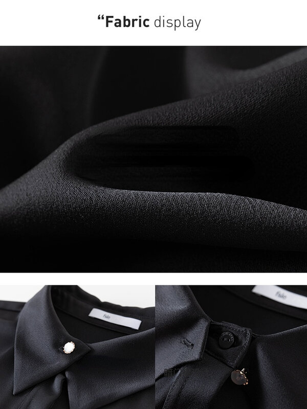 FSLE-Camisa profissional de manga comprida para mulheres, blusas ocidentais, botão diamante, moda feminina