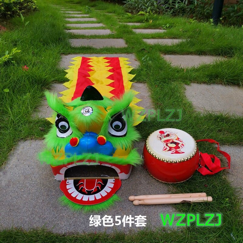 14 inch Silk Lion Dance Costume Drum Gong 5-12 Age kid Child WZPLZJ Party Exercise Sport Outdoor Performance Stage Mascot China