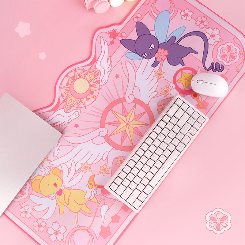 Очень большой симпатичный игровой коврик для мыши, милый розовый Сакура XXL, Настольный коврик, водонепроницаемые Нескользящие аксессуары для ноутбука, офиса, планшета, стола