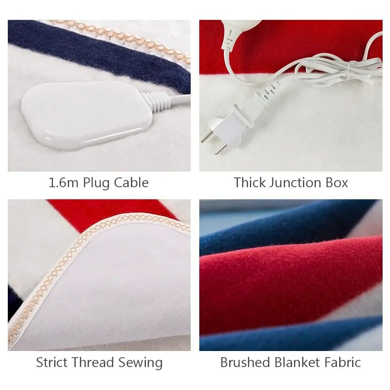 Электрическое одеяло 220 в EU /110 В US Plug с полосатым принтом, зимнее утепленное электрическое одеяло с постоянным контролем температуры