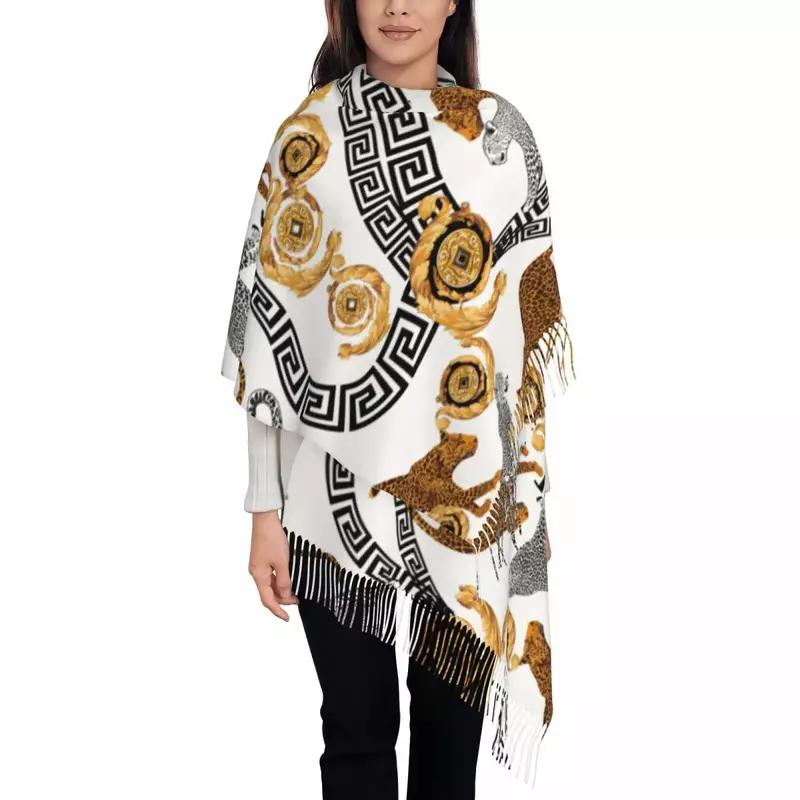 Conjunto de bufandas infinitas de cadenas barrocas doradas para mujer, conjunto de bufanda de Manta, Color puro, cálido, invierno