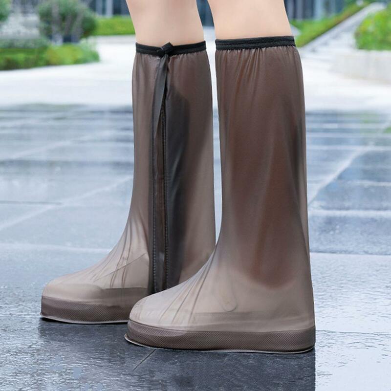 Sapato de chuva antiderrapante, Design Zipper, Capas Rain Boot, 1 par