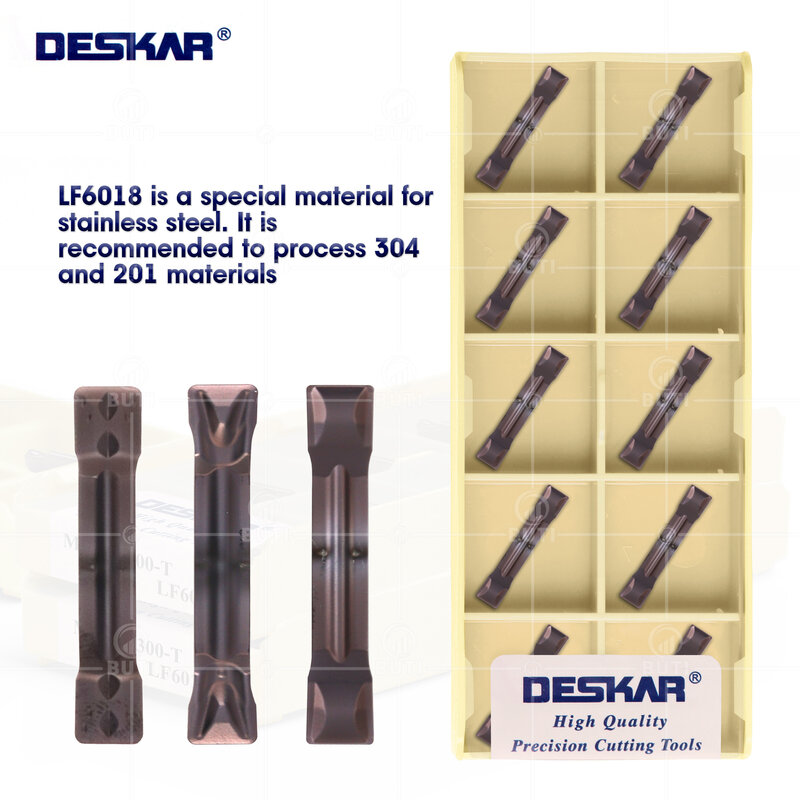 Deskarar-insertos de ranurado de corte de carburo, Tornos CNC de alta calidad, MGMN150 100% 200 250 300 400 500-g-m-t-h LF6018, 600 Original