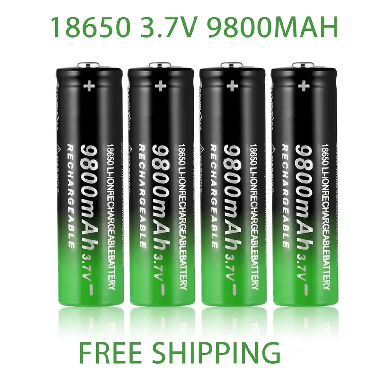 充電式リチウムイオン電池,充電器,懐中電灯,3.7v,9800mah,18650,新品