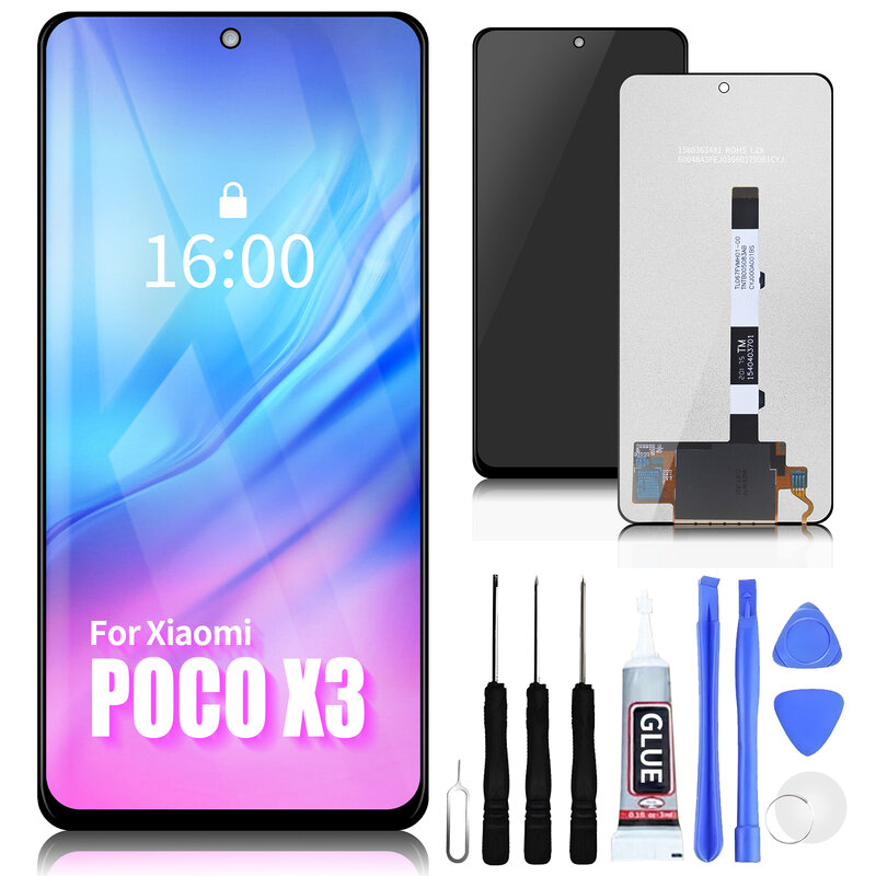 6.67'' LCD For Xiaomi Poco X3 Display Screen Touch Panel Digitizer For Xiaomi Poco X3 NFC / Poco x3 Pro LCD Parts 100% Tested