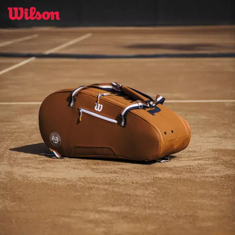 Wilson Roland Garros Tour bagros กระเป๋าเป้สะพายหลังกีฬาเทนนิสเปิดฝรั่งเศสจุได้เยอะกระเป๋ากีฬา12ไม้