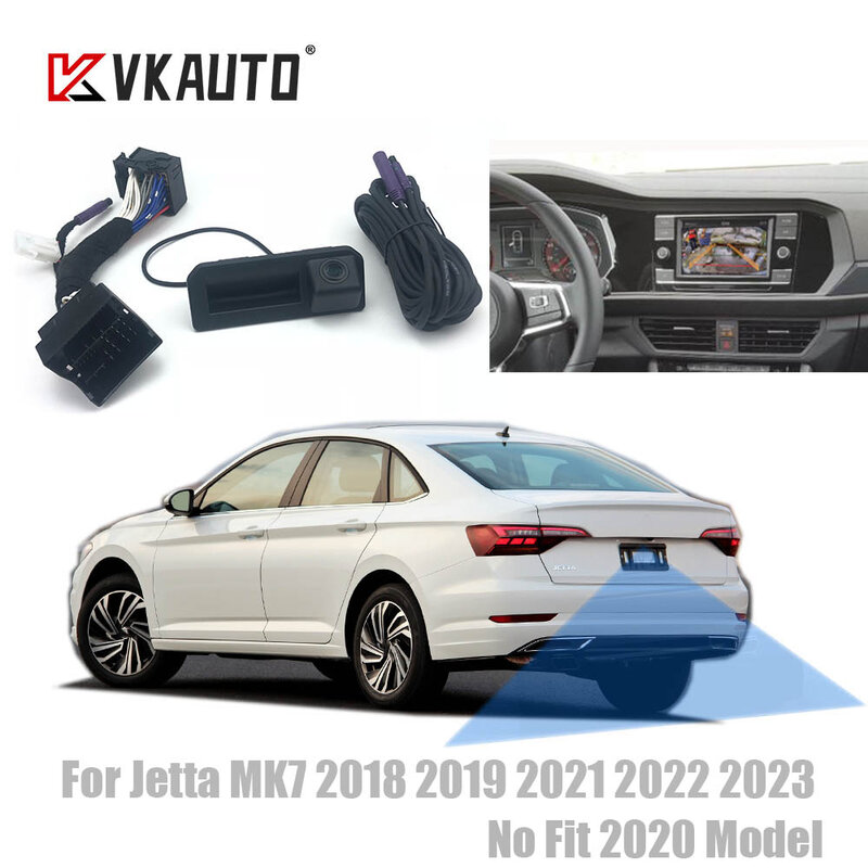 VKAUTO Canbus Kamera Lintasan Dinamis untuk VW JETTA MK7 2019 2021 2022 2023 Kamera Cadangan Parkir Bekerja dengan Unit Navigasi MIB2