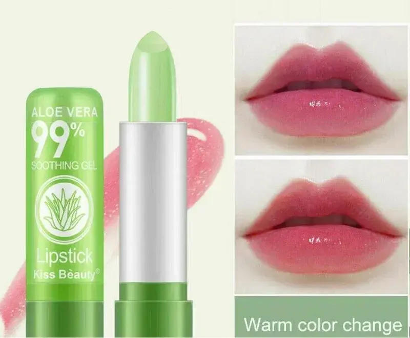 Lipstik lidah buaya alami tahan lama, 1 buah pelembab bibir kelembaban warna berubah suasana hati tahan lama melembabkan