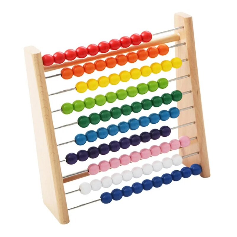 Colorful Beads Counting Frame Math Games Classic Counting Tool with 100 Colorful Beads Math Learning Toys for Boys Girls Gifts