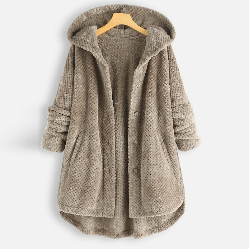 Женские флисовые пальто, зимнее пальто из смешанной шерсти, женское теплое пальто с мишкой Тедди, шерстяная куртка, Женская плюшевая куртка с капюшоном, теплые кардиганы
